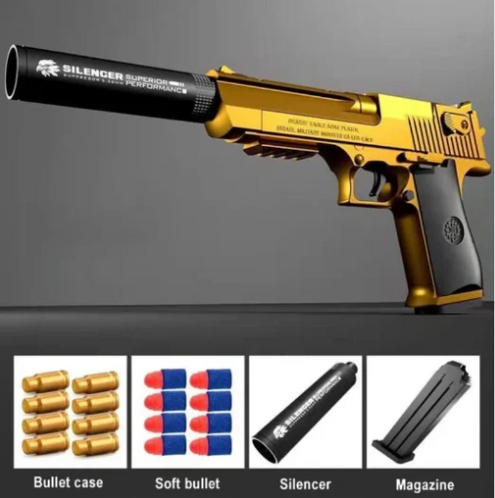 realistic Golden Desert Eagle pistol nerf guns