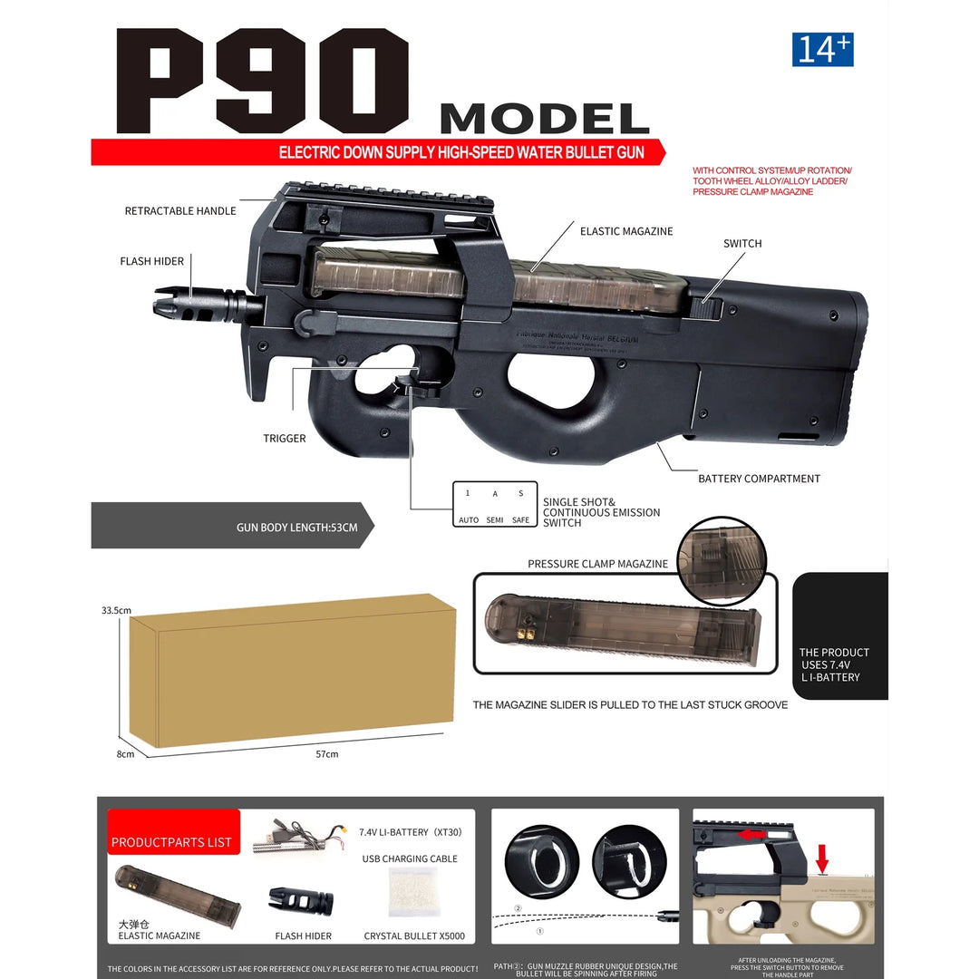 semi automatic P90 smg gun gel blaster