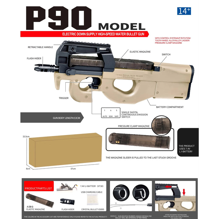 semi automatic P90 smg gun gel blaster