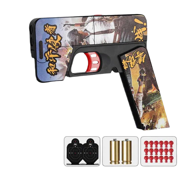 Chinese Style Lifecard Folding Nerf Handgun Toy Gun