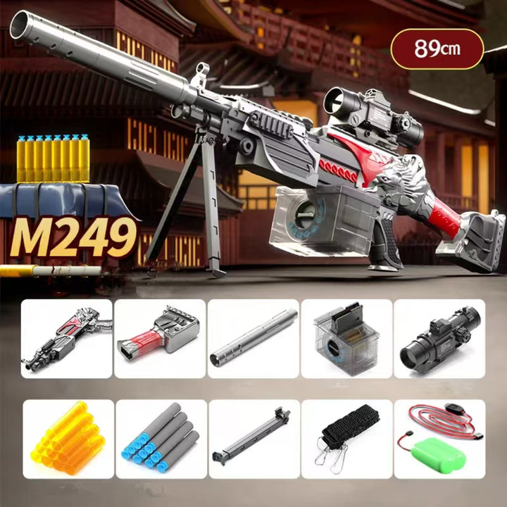 Cool golden dragon shape M249 Nerf blaster