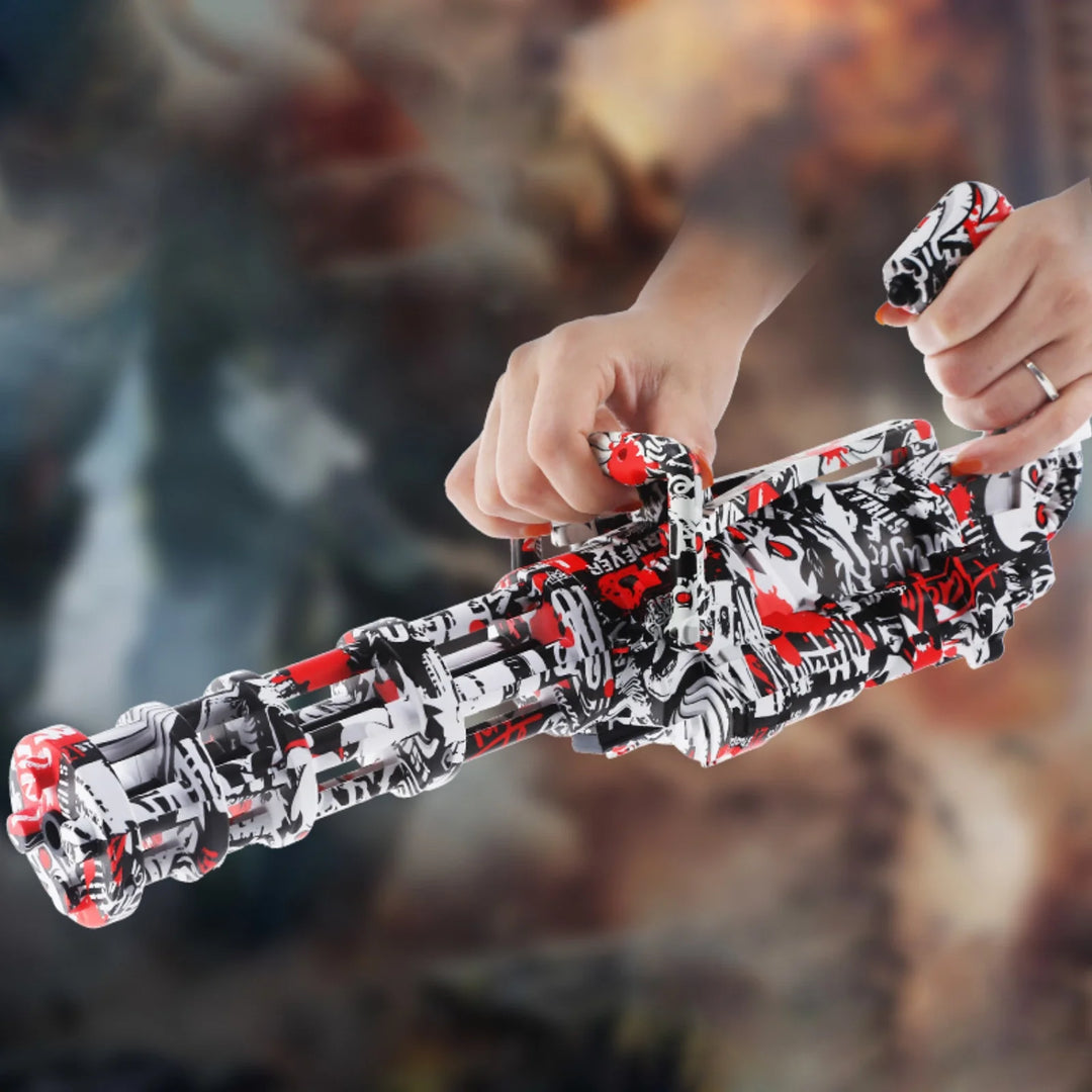 skull mini gatling machine gun gel blaster