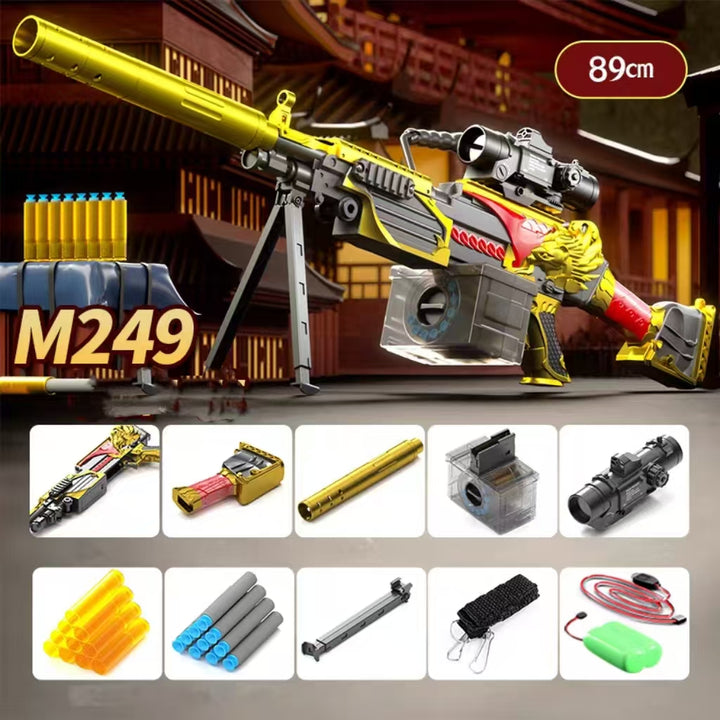 Cool golden dragon shape M249 Nerf blaster