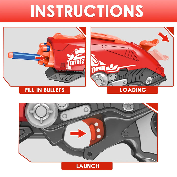 red 5 rounds turntable nerf guns