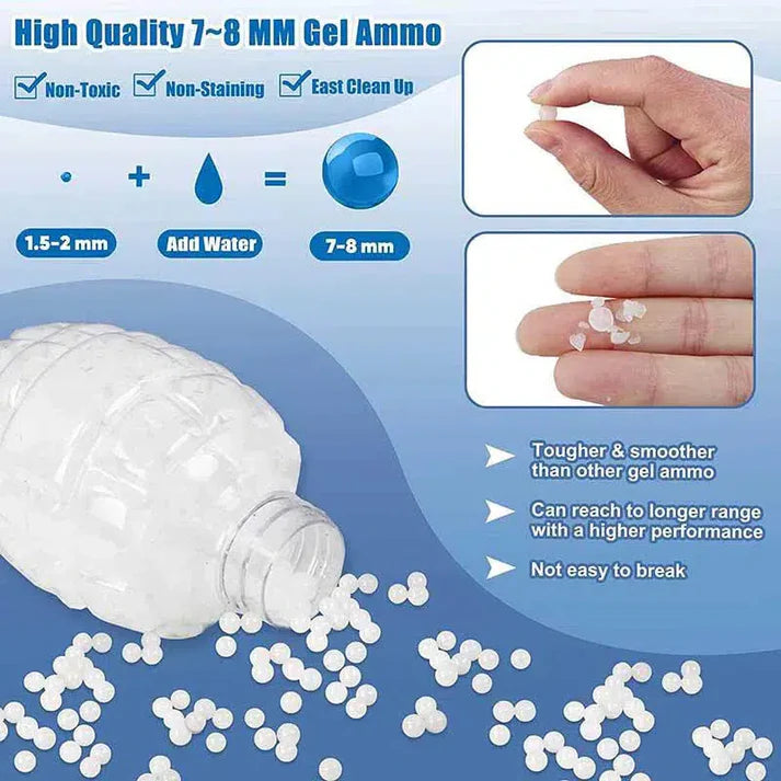 7-8mm Extra hardened milky white gel bullet