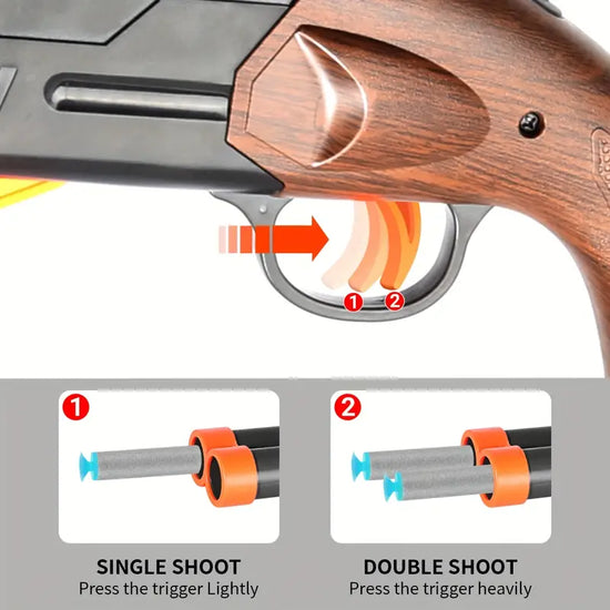 Double-Barreled Shell-Ejecting Shotgun Nerf Shotgun