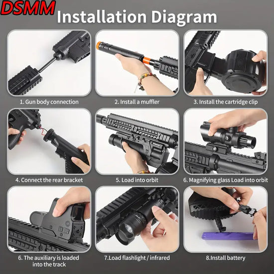 manual-automatic realistic HK416 rifle Gel Blaster