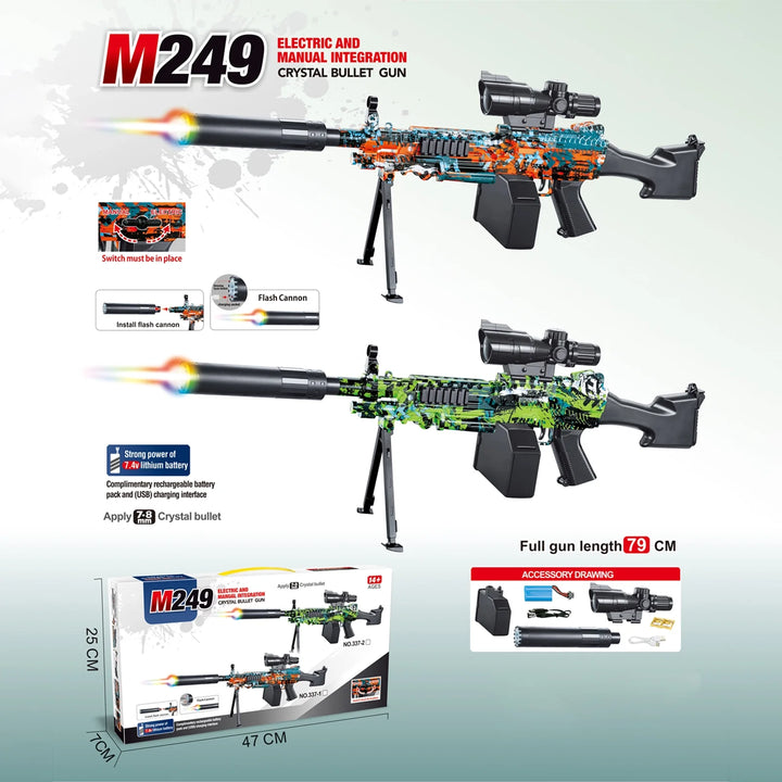 Colorful m249 machine gun gel blaster