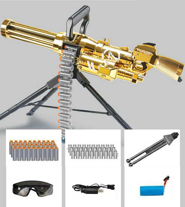 Gold Electric Machine Minigun Nerf Gatling Gun