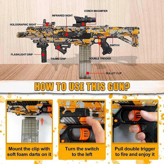 Electric high rate V6 Foam Dart Blaster